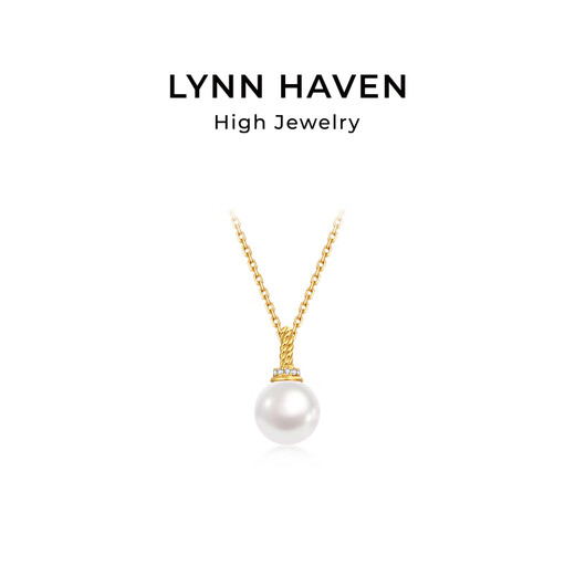 LYNNHAVEN EARTH twist Akoya pearl universal buckle 18K gold wheat ear single pendant buckle mother 8-8.5mm