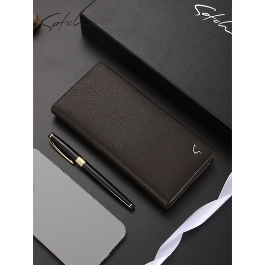 Shachi Herren Deerskin Wallet 2025 Neue Mode Multi-Card Coin Wallet-Führerscheinkartenpaket Integriertes Geschenk Brown