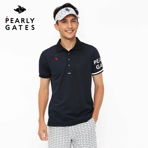PEARLY GATES Golf Summer Men's PG New Short Sleeve T-Shirt POLO Shirt Casual Fashion Golf Breathable Sports Top Green 053-4260701-141 M