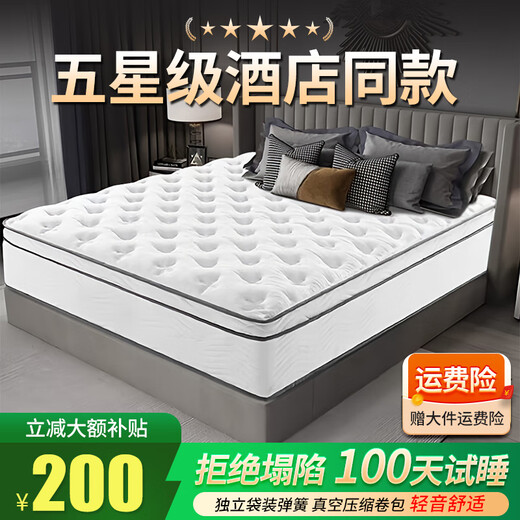 床垫席梦思1.8x2米海绵乳胶床垫子1.5x2米记忆棉加厚独立弹簧 适中稍硬:【客房舒睡】约20cm厚 1350mm*1900mm
