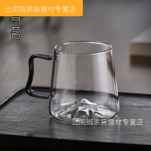XMSJ优质日式玻璃杯家用大容量水杯耐温夏季加厚观山绿茶杯创意喝水杯 强化9195登山杯4只