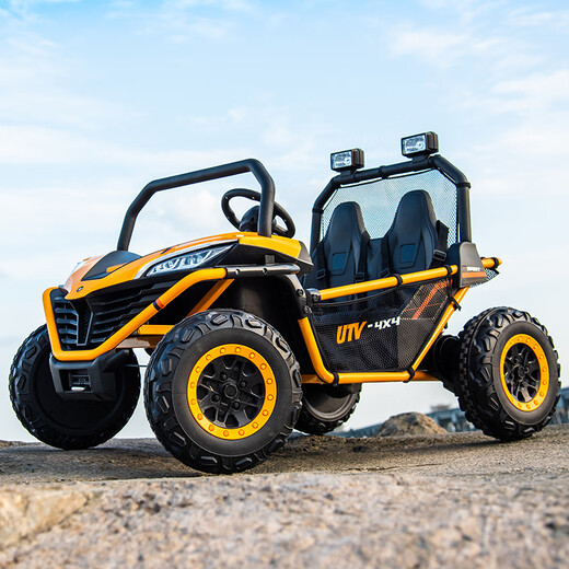 Shantou Lincun large off-road children's electric car four-wheel adult and child two-seater toy car can sit in a baby remote control car Xuan Dong Huang 24V14A + brushless motor + independent oil
