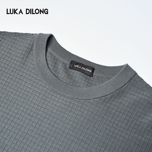 Luca Dillon contains golden wool, soft wool, elastic and antibacterial business long-sleeved men's wool sweater, round neck T-shirt, dark gray S 46