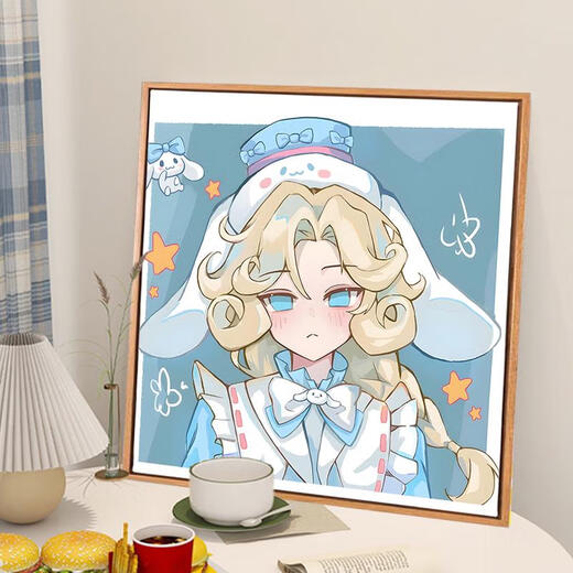 三栖虎第五人格diy数字油画机械师守夜人园丁小女孩渔女手工油彩装饰画 小女孩J1289 40*40cm实木内框