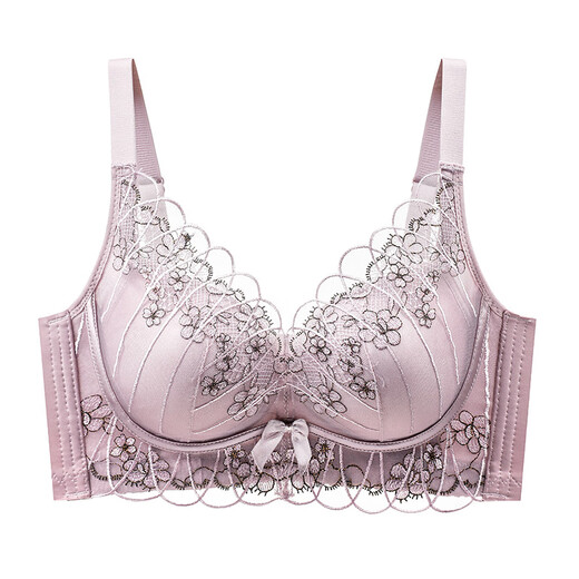 Modale bestickte kleine Brüste sehen groß aus und sammelte Unterwäsche für Frauen, Top-Kollektion Brusthebung und Anti-SAGGING-Einstellungstyp Stahlringless BH, Einzelstück 70a 32/B