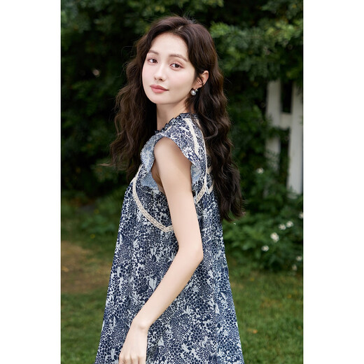Demana [süßes und salziges Blumenkleid] Frühlings- und Sommer Chinesischer Stil sanfter A-Linie-schlanker und eleganter eleganter Rock für Frauen