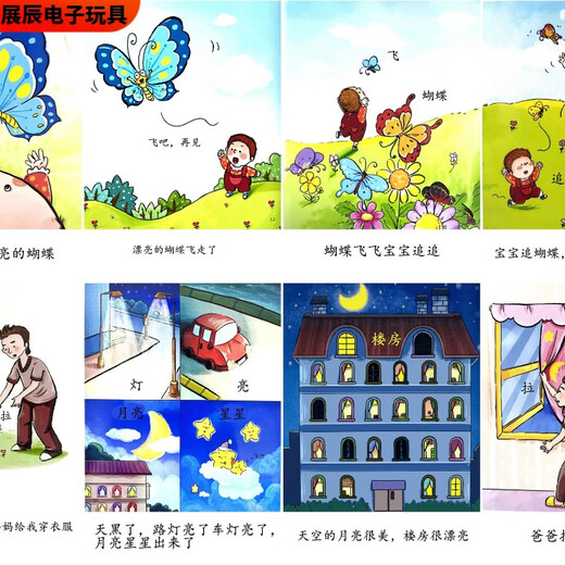 
Pu Pan looked at pictures and told stories extended sentence pattern developmental delay aba word autism rehabilitation training card textbook toy cartoon storytelling 43 pictures 4 inches coated