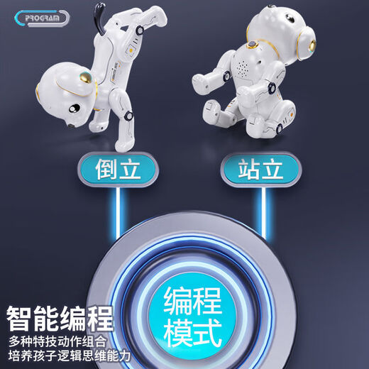 
Kakabele Machine Dog Smart Children's Toys 1-3 Years Old 6 Girls and Male Remote Control Electric Robot Will Call 2025 New Model - Remote Control Voice Command Intelligent Programming Touch Interactive Intelligent Early Education-Dual Lithium Battery 4