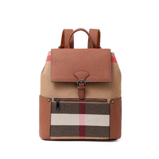 CITICITY Bag Women's Bag High-end Luxury Plaid Backpack Retro British 2025 New Commuter School Bag Travel Backpack Caramel Color (Exquisite Gift Box)