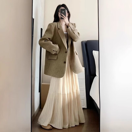 Langsha Korean Gentle Skirt Women's 2025 Autumn New Chiffon High Waist Cake Skirt Draping Swing Skirt A-Long Skirt