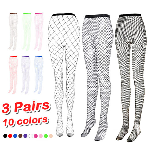 3 pairs of black internet celebrity mesh women's stockings pantyhose small medium large silk socks green large mesh + medium small mesh + small mesh - 3 pairs 3 pieces