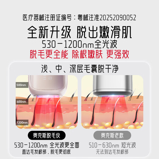 AUX National Subsidy Hair Removal Device Freezing Point Laser Painless Whole Body Underarm Private Parts Home Shaving Device Girlfriend and Wife Gift Box Holiday Gift 1208 Freezing Point Hair Removal Device