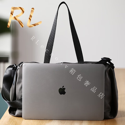 GOLDWINI RL男士旅行包大容量手提包出差商务训练健身包单肩斜挎行李包男 灰色