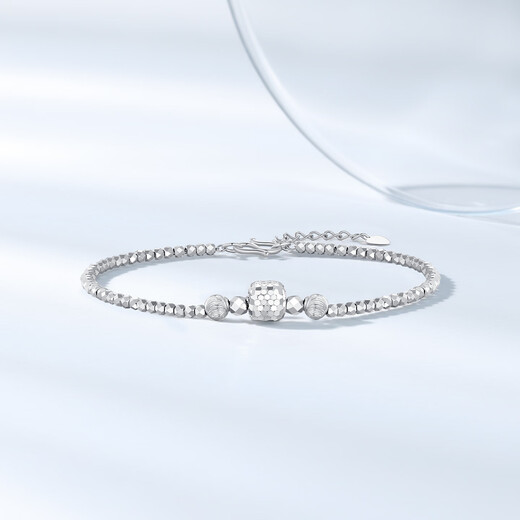 Chao Acer PT950 Platinum Bracelet Women's Disco Beads Birthday Gift Price Platinum Small Sugar Cube About 5.2g