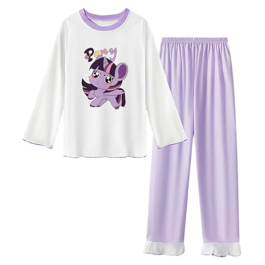 Chapitre cool (Kuzhang) Pyjamas pour enfants Girls Spring and Automne Été à manches longues Coton mince mince fille bébé dessin animé de style princesse de style princesse