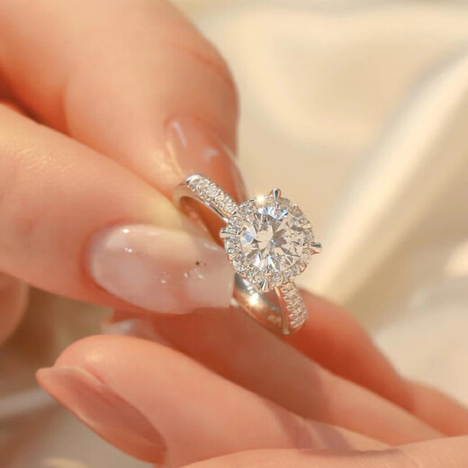 Pt950 platinum moissanite color diamond ring 1 carat six-pointed star woven real proposal wedding ring as a gift for girlfriend Six-pointed star woven 1 carat - light luxury model. For closed models, please contact customer service/remark the ring number