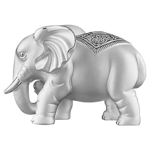 Meifuren sterling silver auspicious elephant ornaments pure silver home office crafts housewarming and opening gifts business gifts pure silver male elephant ornaments 175g 3g