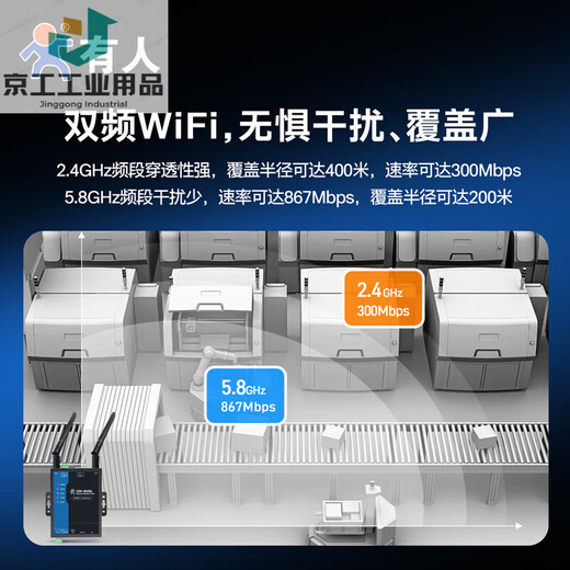 Dual network port WiFi serial server rs232/485 serial to WiFi to Ethernet module W630 W630s (2.4G+5G dual-band Qualcomm WiFi)