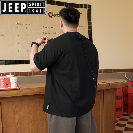 Jeep Spirit American Casual Algodón de algodón puro Camiseta de algodón corto de algodón corto Marca de verano Hombres INS Fat Man Loose Plus Fat Plus Garn Ronded Neck-Sleved A6623-White 2XL (recomendado 140-160Jin [Jin equivale a 0.5 kg])