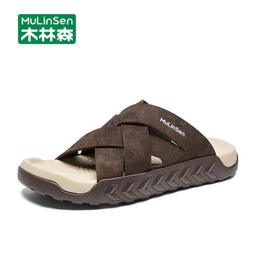 
Mulinsen (MULINSEN) slippers for men's summer new breathable men's shoes for casual sports beach shoes with lightweight wear-resistant flip-flops lazy shoes Coffee (1105 models) 41 (standard leather shoe size)