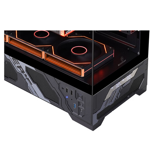 玩嘉千禧AXT 数显版 黑色 游戏电脑台式机箱 支持360水冷 ATX主板 数字显示屏 270°海景房