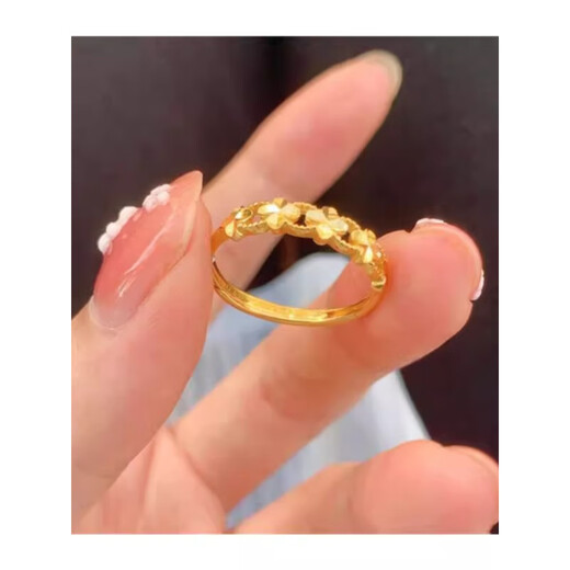 18K gold four-leaf clover ring missing from CHANSUNRUN outlet discount store outlets women’s accessories 1_Four-leaf clover ring adjustable