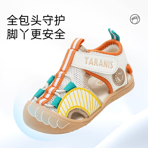 泰兰尼斯夏季新款婴幼儿步前鞋透气学步童鞋机能鞋女宝防滑凉鞋白/黄20