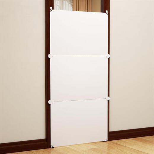 LDVEP door pet fence on the floor indoor home dog and cat special L-type free combination simple heightened isolation baffle milky white 12247cm (3 pieces)