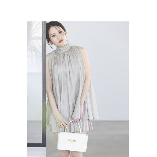 SNIDEL2025 early autumn new product sweet fairy sleeveless bow tie shirt skirt suit SWFO254012 flower pattern M (1)