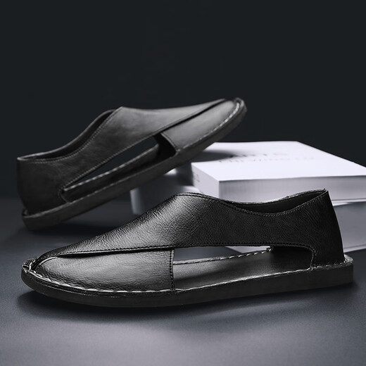 Sandalias de verano de carpintería de verano zapatos de playa de cuero genuino para hombres zapatos de cuero casuales de moda de moda de moda.