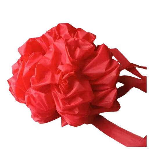Big red flower hand-tied flower tombstone flower red cloth silk cloth Qingming tomb sweeping tomb encrypted multi-layered flower pattern 50 cm diameter golden apple gauze flower