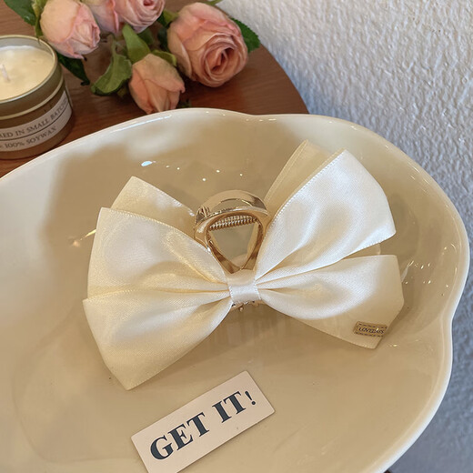 Tang Funi's temperament black double-sided bow gripper clip high-end women's back hairpin hairpin large shark clip hairpin black