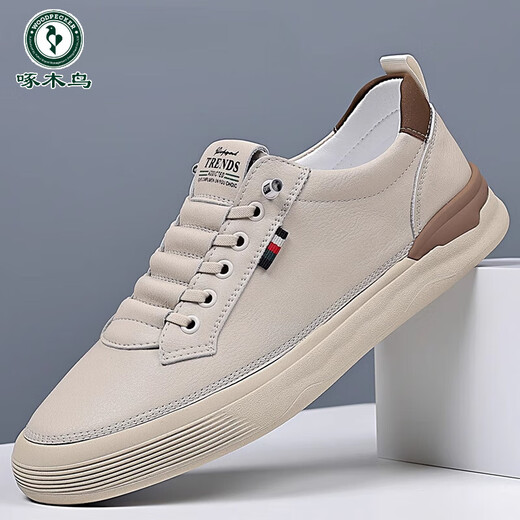 Specht 2025 Herrenschuhe für Frühlings- und Sommer-Herren-Leder-Leder-Leder-Lederschuhe weicher Sohle atmungsaktives vielseitige Brettschuhe mit einem Fuß 826 Viersaison Braun 44 (Standard Lederschuhe Größe Richtiger Schuss)