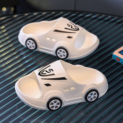 Qisiman Children's Slippers Luminous Summer New Style Boy Baby Lighting Car Home and Outdoor Soft Soled Anti-Slip Sandals Blue No Lights No Size 32-33 (Suitable for Feet Length 19 Centimeters)