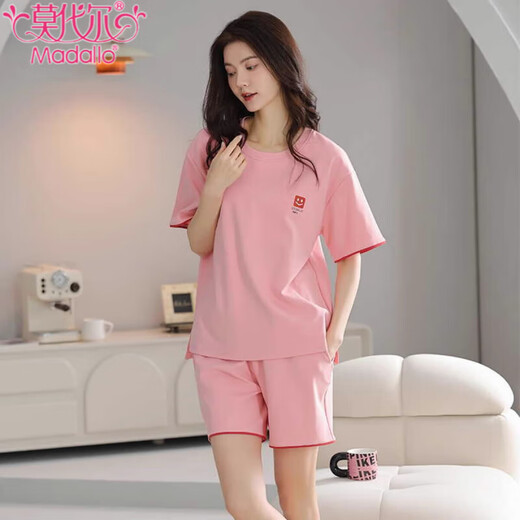莫代尔2025年新款睡衣女夏季纯棉短袖短裤甜美休闲运动家居服套装可外穿 Z9859 XL 【建议120-140斤穿】
