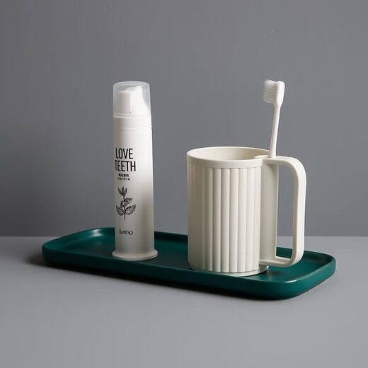高颜值刷牙漱口杯家用简约牙刷杯洗漱杯牙缸情侣手柄塑料牙杯学生 9276 桔色+湖蓝