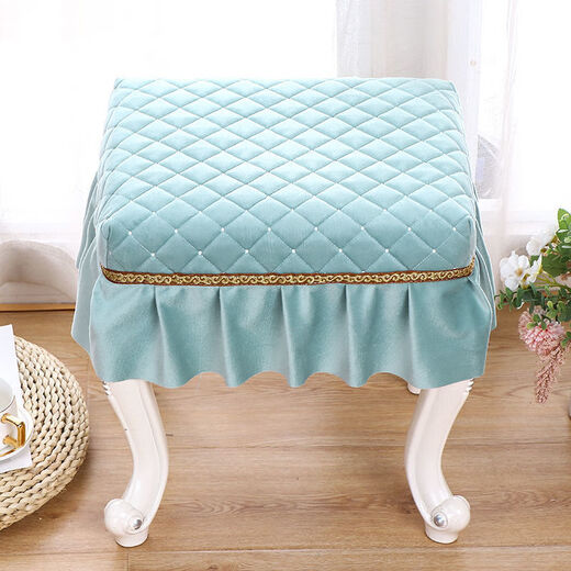 Customized thickened rectangular square stool cushion makeup stool cover dressing table stool cover piano stool cover stool cover chair cover Luoli velvet light coffee makeup stool cover 35*45cm square