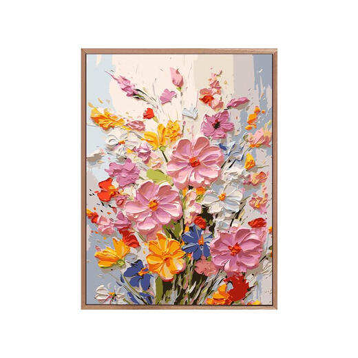 El tigre y las flores de tres aversiones son como el brocado de bricolaje de pintura al óleo digital de bricolaje