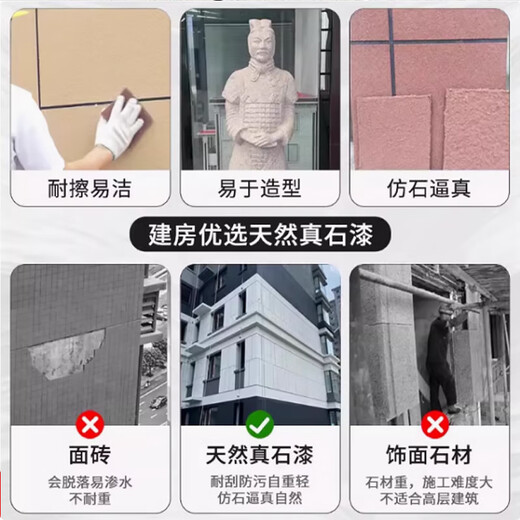 惠利得真石漆外墙漆4斤专用补墙多色批刮喷涂调色修补墙面门头艺术涂料 4斤小桶真石漆9901 耐用20年 其他
