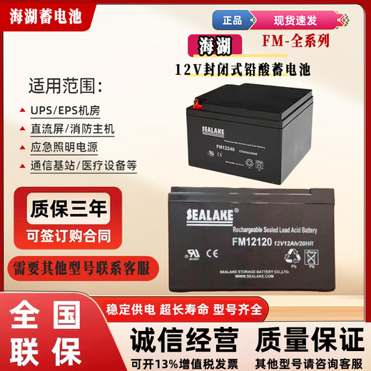 SEALAKE海湖蓄电池FM12170纽福克斯12V17AH18AH20AH22AH备用电源 FM12140 12V14AH