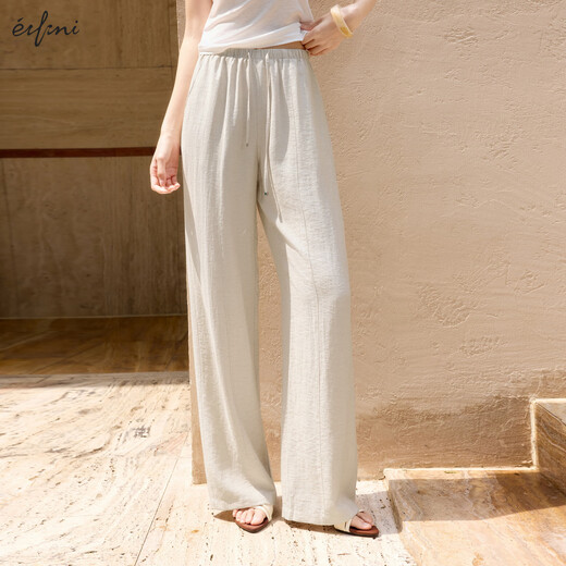 Eifli (eifini) eifli bingsi yamamoto pantalon pour les femmes 2025 printemps et été de style mince des gens qui portent des pantalons décontractés de lazy largement lâches en lin 80-105jin [Jin est égal à 0,5 kg]
