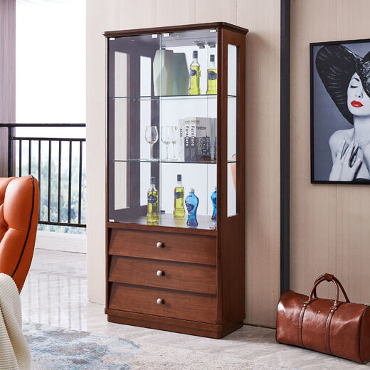 WEIMU New Wine Cabinet avec verrouillage contre le mur TV côté armoire décorative Multi-fonction Verre Multi-fonction Armoire Salon Double porte 698