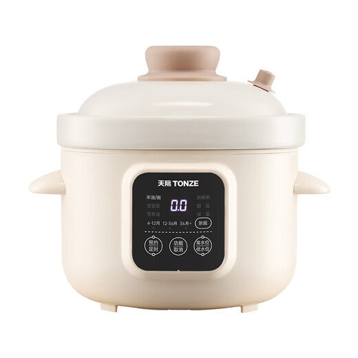 Tianji (TONZE) Maternal and Infant Electric Stew Pot, Baby Food Complementary Pot Ceramic, Steaming Rice Oil, Straight Stew by Month, Micro Pressure Stew Pot, BB Pot, Mini Stew Cup, Government Subsidy DDG-10DB 1L