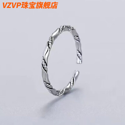 VZVP Old Phoenix Gold Store Model Mobius S999 Pure Silver Fashionable Couple Rings Niche Design Men's and Women's One Same Style Fat Donglai Gift Box Packaging Fat Donglai