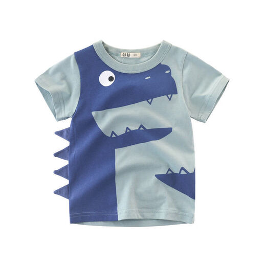 TTPMER SUMME BOY T-shirt à manches courtes Coton Carton Dinosaur Design Ins Style 9716 Military Blue 100