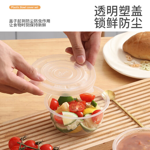 Disposable packaged tableware and chopsticks set with lid for home use, outdoor commercial use, wedding banquet reception, individually packaged disposable tableware, 480ML bowl with lid + 100 sets of chopsticks