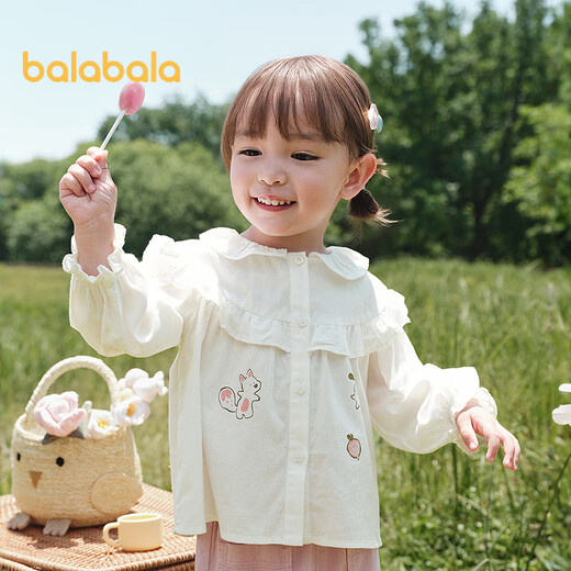 Balabala children's clothing baby long-sleeved shirt printed tops girls autumn clothes 2025 sweet fashion 209325102001