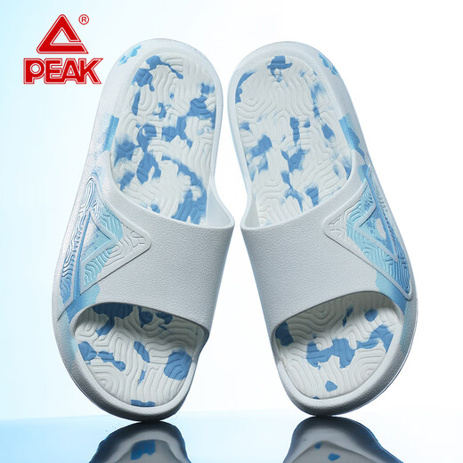 匹克（PEAK）态极拖鞋十二生肖马上成功/羊眉吐气防滑软弹凉拖外穿运动拖鞋男 DL610347乳白/浅兰 43
