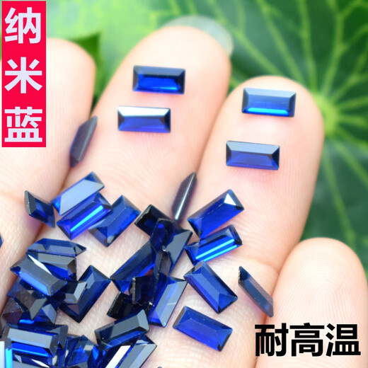 Fat Donglai same style tanzanite loose stone dark blue small baguette gemstone with stone inlaid bezel ring pendant 2x3mm (10 pieces)