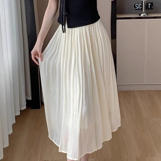 High-End-Streamer-Garnrock für Frauen 2025 SOMMER SOMMER SCHLIMME SLIM-SLIM-GARARS ROCK MIDE LANGE SUPER Fairy Rock 1343 Aprikosenfarbe [Perle-sensitives Netzrock] L Empfohlen [110-125jin [Jin gleich 0,5 kg]]